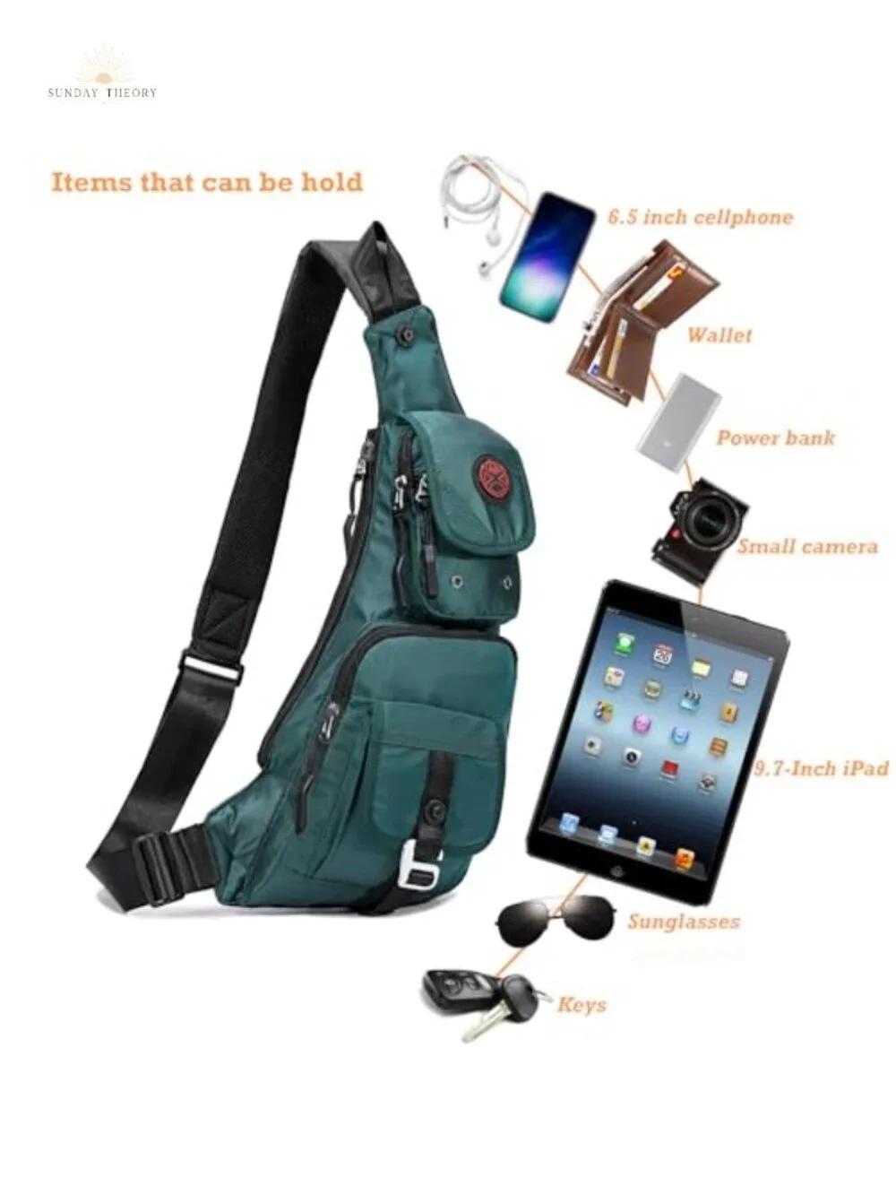 Nylon Sling Bag Crossbody Chest Shoulder Backpack Casual Daypack Travel